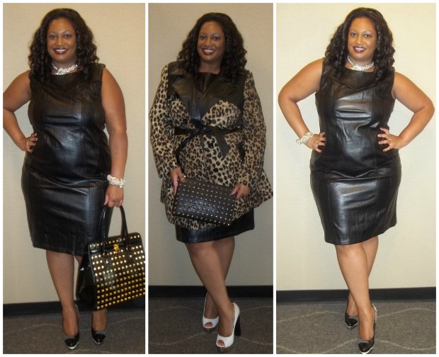 AS Faux Leather Dress Collage