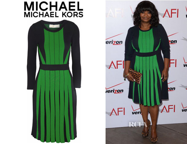 Octavia-Spencers-MICHAEL-Michael-Kors-Pleated-Stretch-Knit-Dress